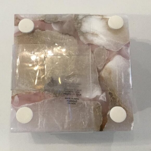 Alabaster Coasters Set of Four Made in India - Picture 3 of 3